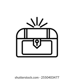 Treasure chest icon linear logo isolated