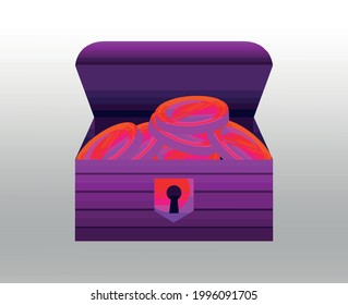 Treasure Chest icon or logo isolated sign symbol vector illustration,right icon in filled,thin line,outline and stroke style Collection of high quality color style vector icon,gradient background