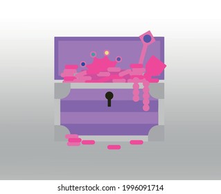 Treasure Chest icon or logo isolated sign symbol vector illustration,right icon in filled,thin line,outline and stroke style Collection of high quality color style vector icon,gradient background