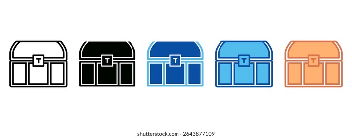 Treasure Chest Icon Set Multiple Style Collection