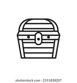 Icono de cofre del tesoro Simple contorno delgado