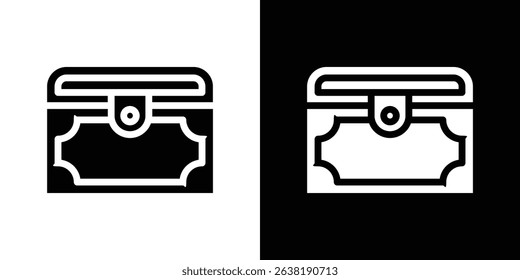 Treasure chest icon in solid flat trendy design style.