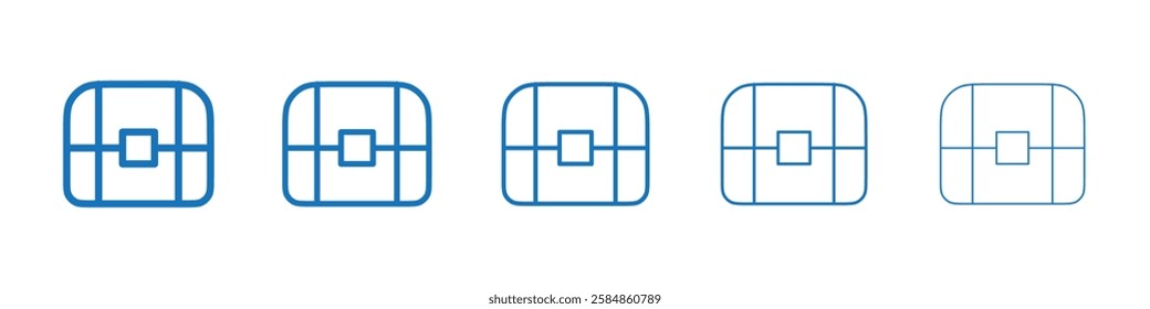 Treasure chest icon Symbol collection thin outline set