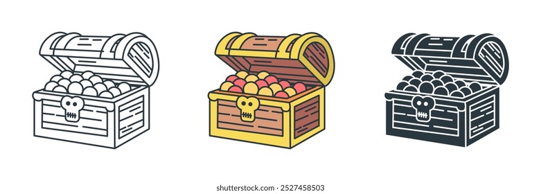 Treasure Chest icon symbol vector illustration isolated on white background