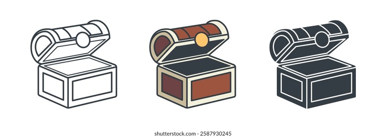 Treasure Chest icon symbol vector illustration isolated on white background