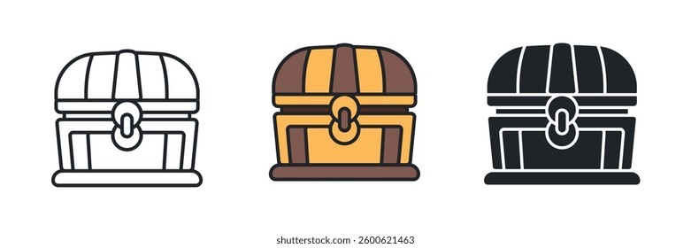 Treasure Chest icon symbol vector illustration isolated on white background