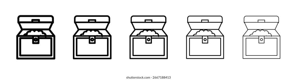 Colección de Vector de icono de cofre del tesoro. EPS 10