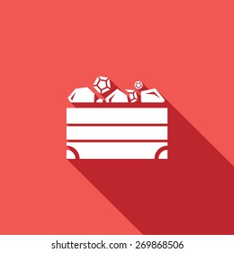 Treasure chest icon. Vector Illustration.