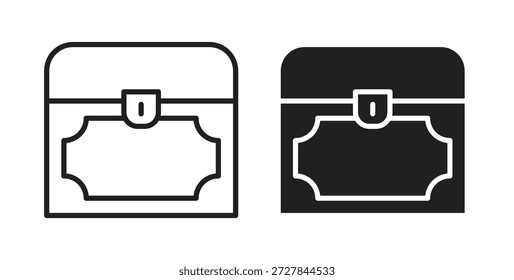 Icono del cofre del tesoro. Ilustración vectorial, plano y carrera