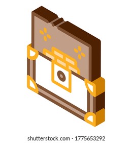 Treasure Chest Icon Vector. Isometric Treasure Chest isometric sign. color isolated symbol illustration