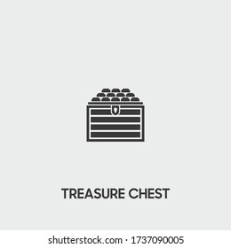 treasure chest icon. treasure chest vector on gray background