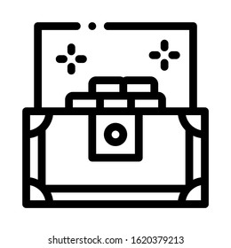 Treasure Chest Icon Vector. Outline Treasure Chest Sign. Isolated Contour Symbol Illustration