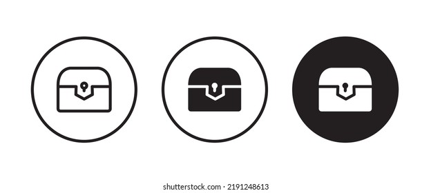  treasure chest icon, vector, sign, symbol, logo, illustration, editable stroke, flat design style isolated on white linear