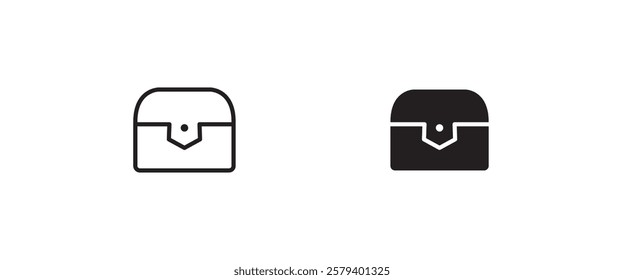 treasure chest icon, vector, sign, symbol, logo, illustration, editable stroke, flat design style isolated on white linear