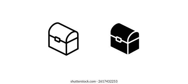 treasure chest icon, vector, sign, symbol, logo, illustration, editable stroke, flat design style isolated on white linear