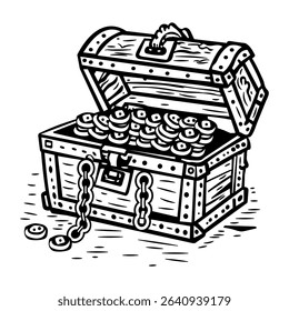 Treasure chest icon in vintage style
