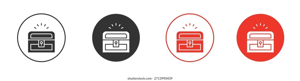 Icono del cofre del tesoro. Diseño de Vector de Web