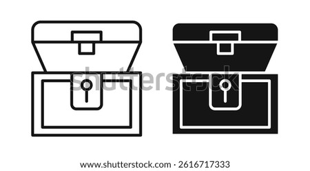 Treasure chest icons set for website design