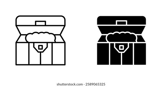 Treasure chest icons thin line illustrations designs