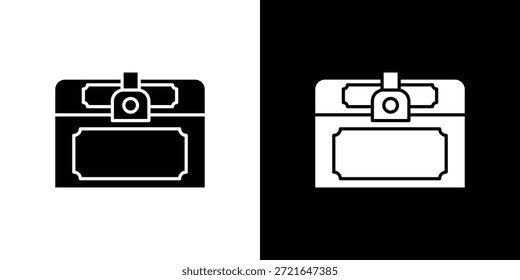 Ícones do tesouro no peito. Pixels de símbolo de ilustração de modelo de vetor perfeitos