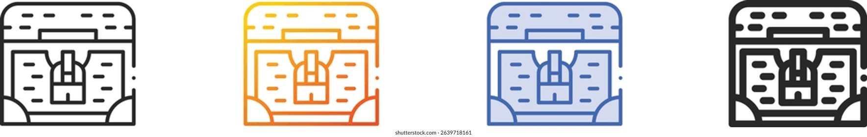 treasure chest icon.Thin Linear, Gradient, Blue Stroke and bold Style Design Isolated On White Background