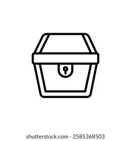 treasure chest iconVector illustration in black