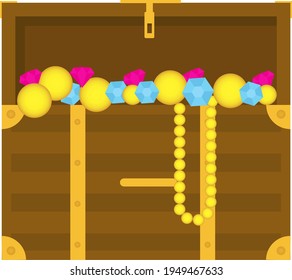 Cofre del tesoro, ilustración, vector sobre fondo blanco.