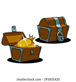 treasure chest isolated on white background