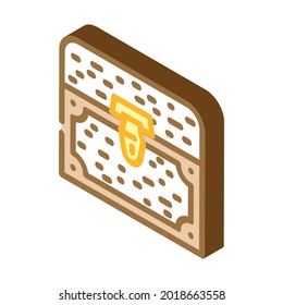 treasure chest isometric icon vector. treasure chest sign. isolated symbol illustration