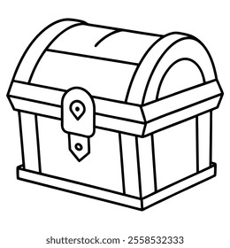 Treasure Chest Line Drawing vector.