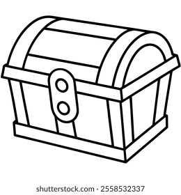 Treasure Chest Line Drawing vector.