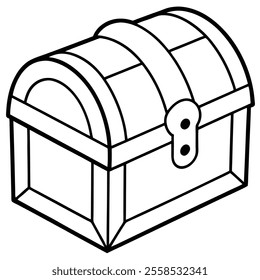 Treasure Chest Line Drawing vector.