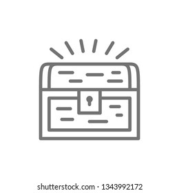 Treasure chest line icon.