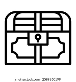 Treasure Chest Line Icon Design For Personal And Commercial Use