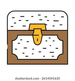 treasure chest line icon vector. treasure chest sign. isolated symbol illustration