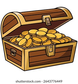 Treasure chest with lock isolated vector illustration on white background
