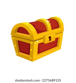 Treasure Chest Locked Object Cartoon ilustración vector