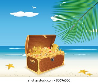 Treasure Chest On The Beach