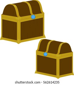 Treasure chest on white background