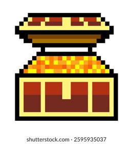Treasure chest with open lid in pixel art style - Powered by Shutterstock - Get 15% off with code: PIKWIZARD15