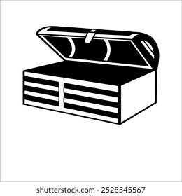 The treasure chest is open and shining,Suitable for element design and game elements.