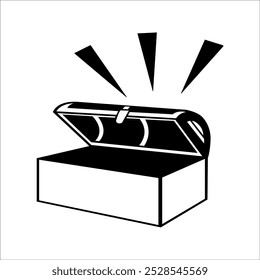 The treasure chest is open and shining,Suitable for element design and game elements.