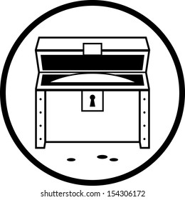Treasure chest open Vector icon isolated 