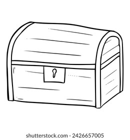 treasure chest outline illustration hand drawn	