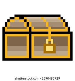 Treasure chest in pixel art