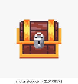 Treasure chest in pixel art design