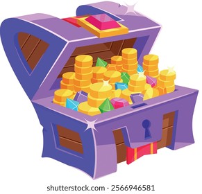 Treasure chest with precious stones