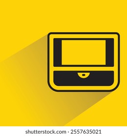 treasure chest with shadow on yellow background