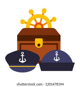 treasure chest ship helm hats uniform marine