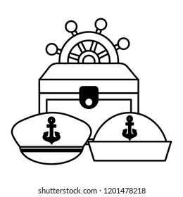 treasure chest ship helm hats uniform marine